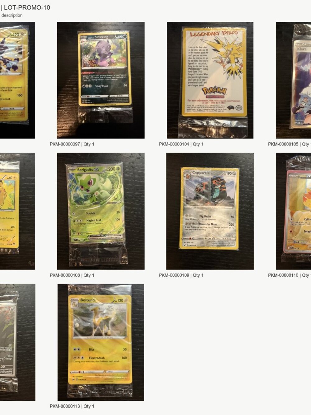 Pokemon 10 Sealed English Promo Packets Pikachu Moltres Klara Lot